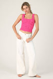 NS8396 - Double Lace Square Crop Top
