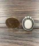 750304, White Turquoise, Brass Adjustable Ring