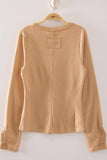 Lace Sleeve Ribbed Top