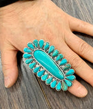 750301, Turquoise, Brass Adjustable Ring