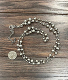 739000, 36" Handmade Silver Navajo Bead Necklace