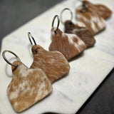 Cowhide Tag Keychain - Genuine Hair