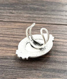 750266, White Turquoise Adjustable Ring