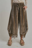 Red Holiday Velvet Balloon pant