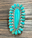 750301, Turquoise, Brass Adjustable Ring