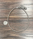 Silver Bead 4mm Necklace - 15"