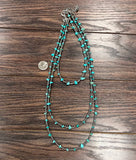 Turquoise Chip 3-strand Necklace - 30"