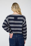 Stripe Exposed Seam Cropped Sweater