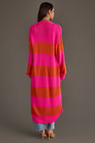 Striped Duster Cardigan- Bright Pink & Orange