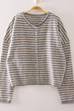 Button Down Stripe Sweater