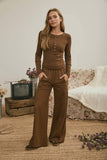Fitted Ribbed Long Sleeve Top
