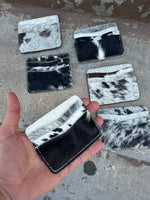 Black & white Cowhide Credit Card Wallet