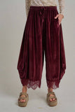 Red Holiday Velvet Balloon pant