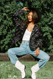 Black & White Paisley Fleece Coatigan