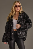 Black & White Paisley Fleece Coatigan