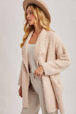SOFT FUZZY DRAPE FRONT CARDIGAN