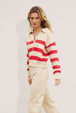 Triple Stripe Collared Sweater