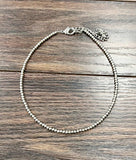 Silver Bead 4mm Necklace - 15"