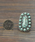 750151, Turquoise, Brass Adjustable Ring