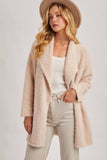 SOFT FUZZY DRAPE FRONT CARDIGAN
