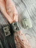Silver Metallic Cowhide Bandana Slides 