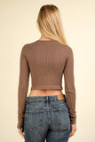 Comfy Casual Fitted Crop Knit Top