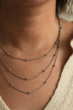 Tarnish-Resistant Stainless Steel Layered Ball Chain Necklace - 7061