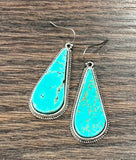 Tear Drop Turquoise Earrings - 1.8"