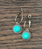Turquoise Hoop Earrings - 10mm