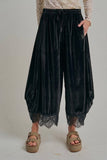 Red Holiday Velvet Balloon pant