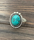 750280, Turquoise, Brass Adjustable Ring