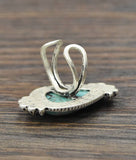 750223, 1.5" Turquoise Ring, Brass Adjustable Band