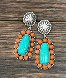 Orange Blossom Concho Post Earrings