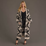 Cream & Black Western Cardigan