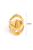18K Gold Plated Waterproof Stainless Steel Ring - 7965