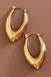 18K Gold Plated Waterproof Stainless Steel Hoop Earrings - 7636