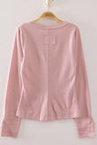 Lace Sleeve Ribbed Top