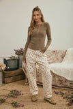 Button Front Long Sleeve Knit Top