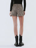 Super High Rise Leopard Print A Line Shorts