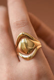 18K Gold Plated Waterproof Stainless Steel Ring - 7965