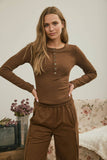 Fitted Ribbed Long Sleeve Top