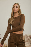 Off The Shoulder Cropped Knit Top