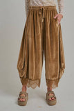 Red Holiday Velvet Balloon pant