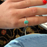 Fine Silver/Turquoise Stacker Ring