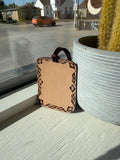 Hand Tooled Leather Ornament/Bag tag - Brandable Item