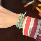 Turquoise/Spiny Beaded Wrap Bracelet
