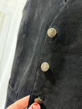 Vintage Wilsons Leather Black Suede Button-Front Vest