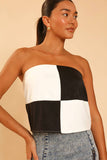 Barcelona Tube Top SHIRTS & BLOUSES - 122 Miss Sparkling Black white check S 