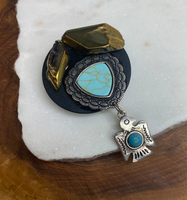 Handcrafted Pop Socket  Moon Child Collective gold stone/turquoise  