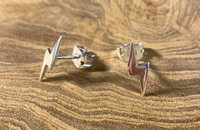 Sterling Silver Lightning Bolt Stud Earrings JEWELRY - 101 Boho Soul   